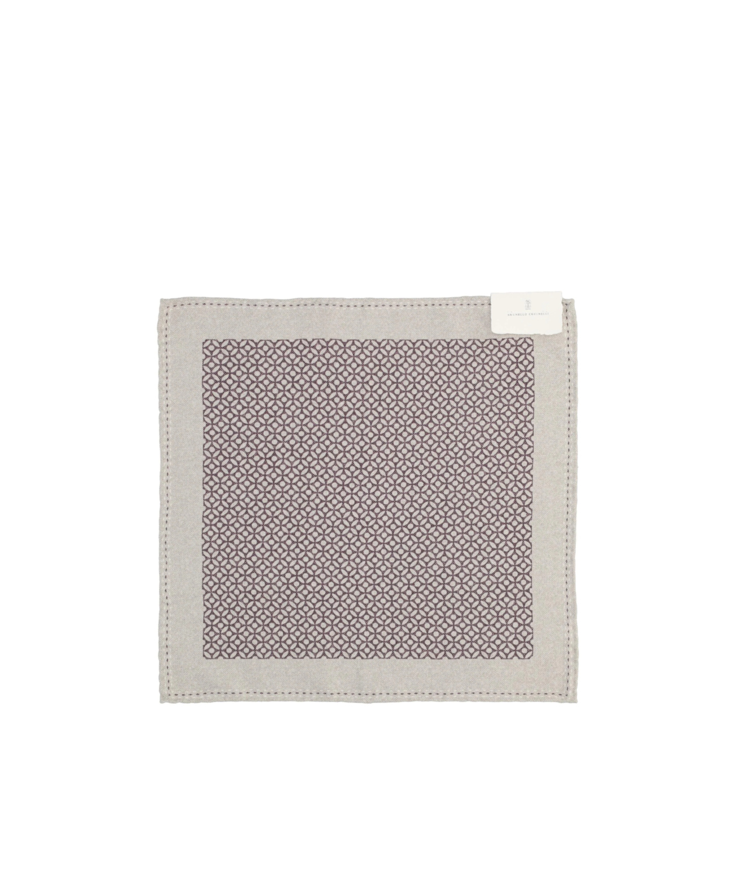 Brunello Cucinelli Geometric-print Poquet Square In Gray