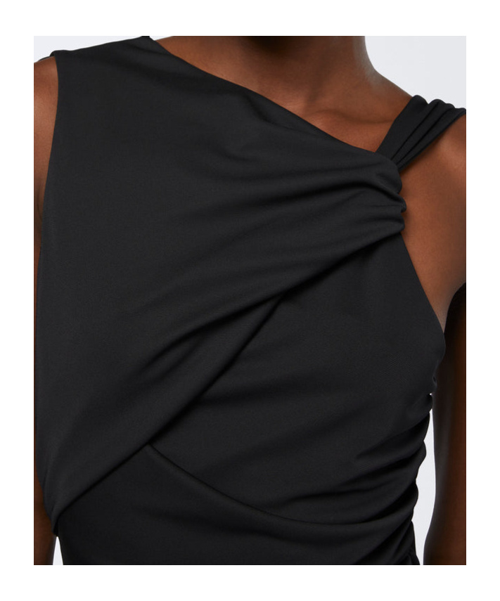 The Andamane Venere Draped Maxi Dress In Black