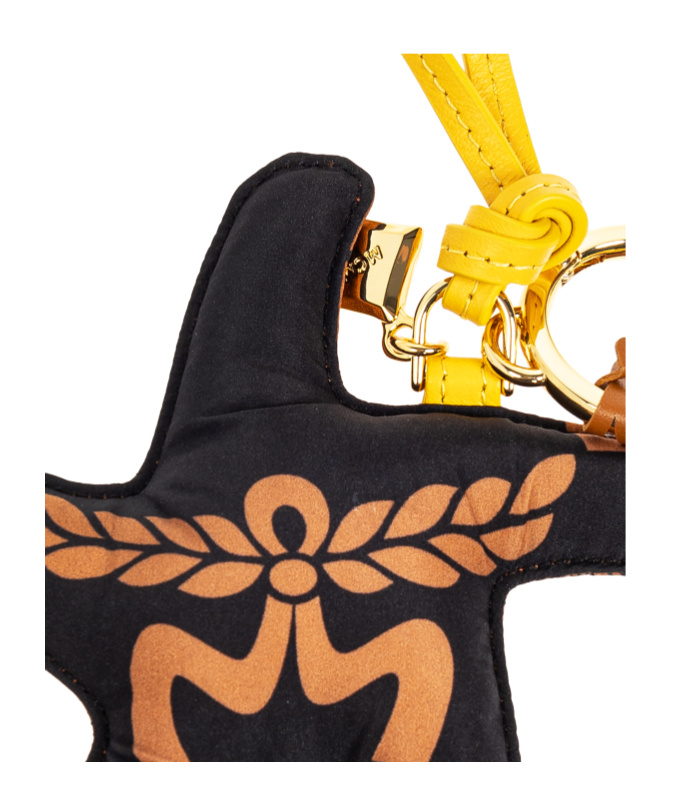 Mcm Keychain (with Ornaments) In Brown