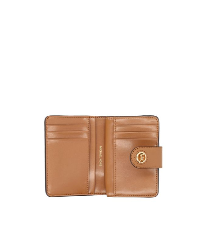 Shop Michael Michael Kors Small Logo-print Wallet In Nude