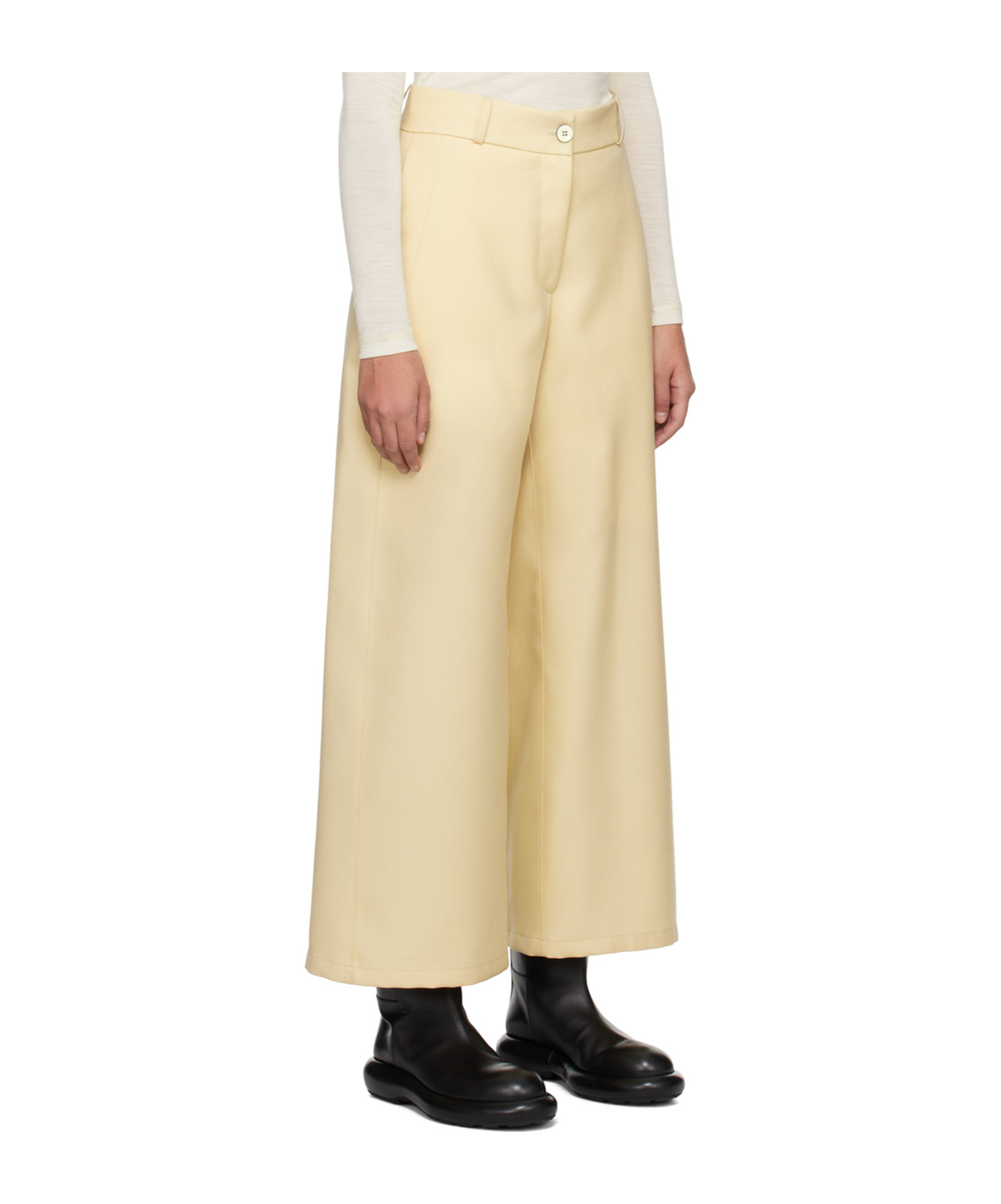 Jil Sander Yellow Relaxed-fit Trousers In Nude