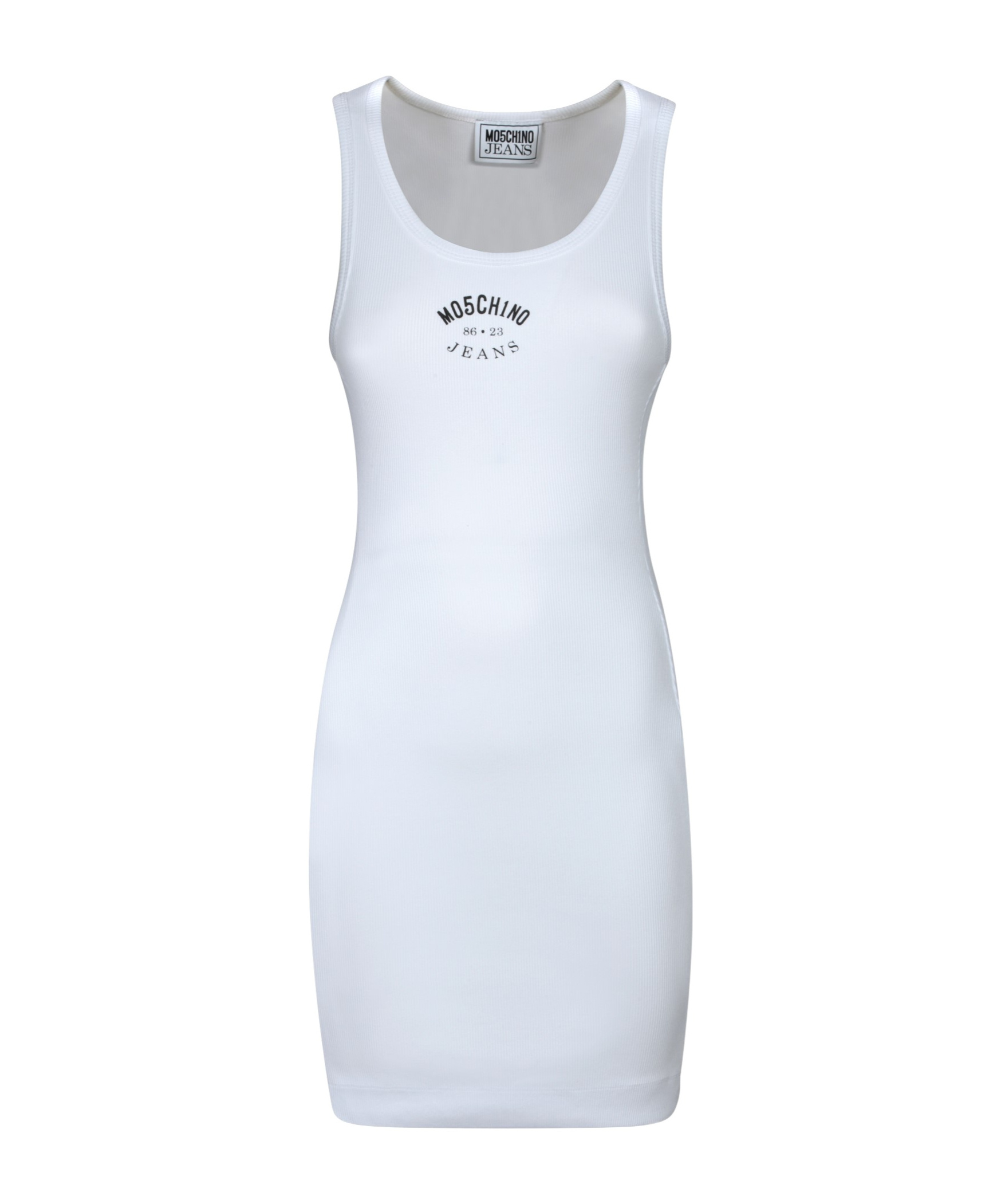 Moschino Jeans Sleeveless Crewneck Dress In White