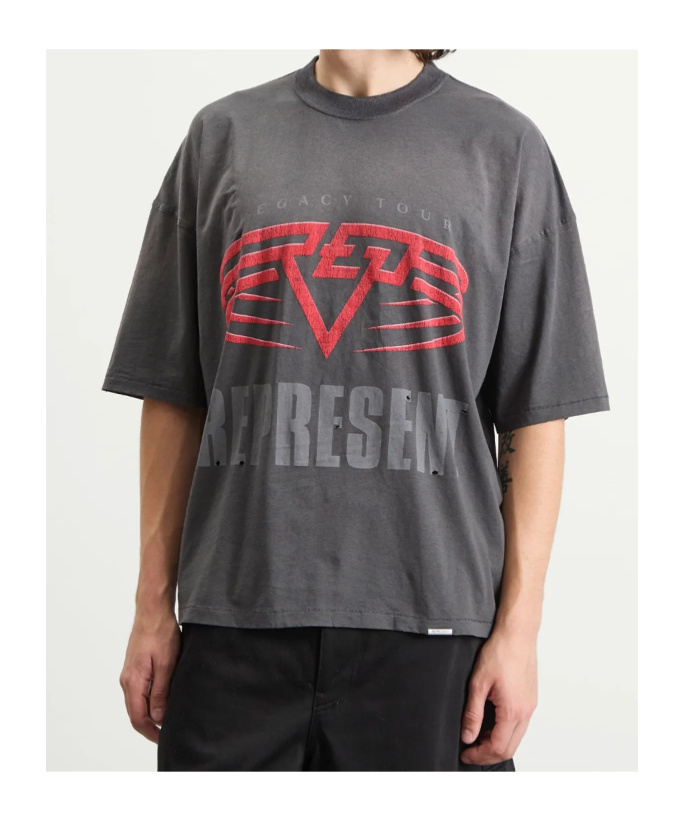 Represent Reversible Living Legacy Tour T-shirt In Grey In Black
