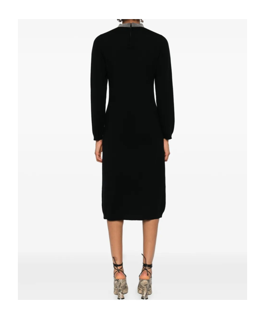 Fabiana Filippi Dresses With Long Sleeves And Metallic Collar In Black