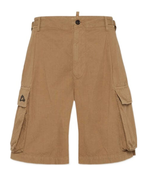 Dsquared2 Cotton Cargo Shorts In Brown