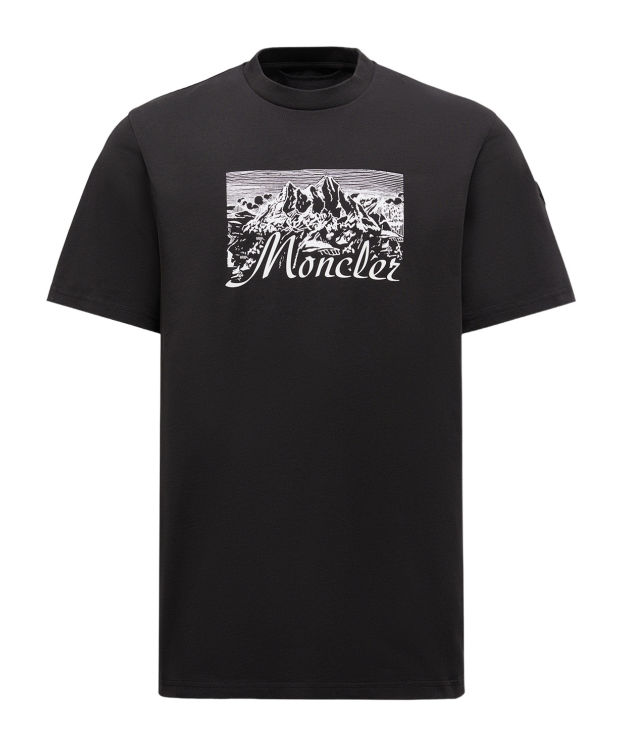 Moncler Graphic Mountain Print Short Sleeve T-shirt In Black
