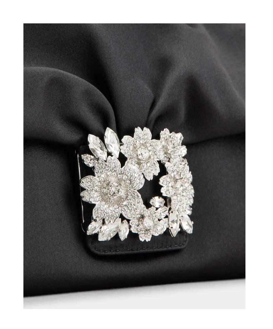 Roger Vivier Effrolessons Embellished Foldover Top Clutch Bag In Black