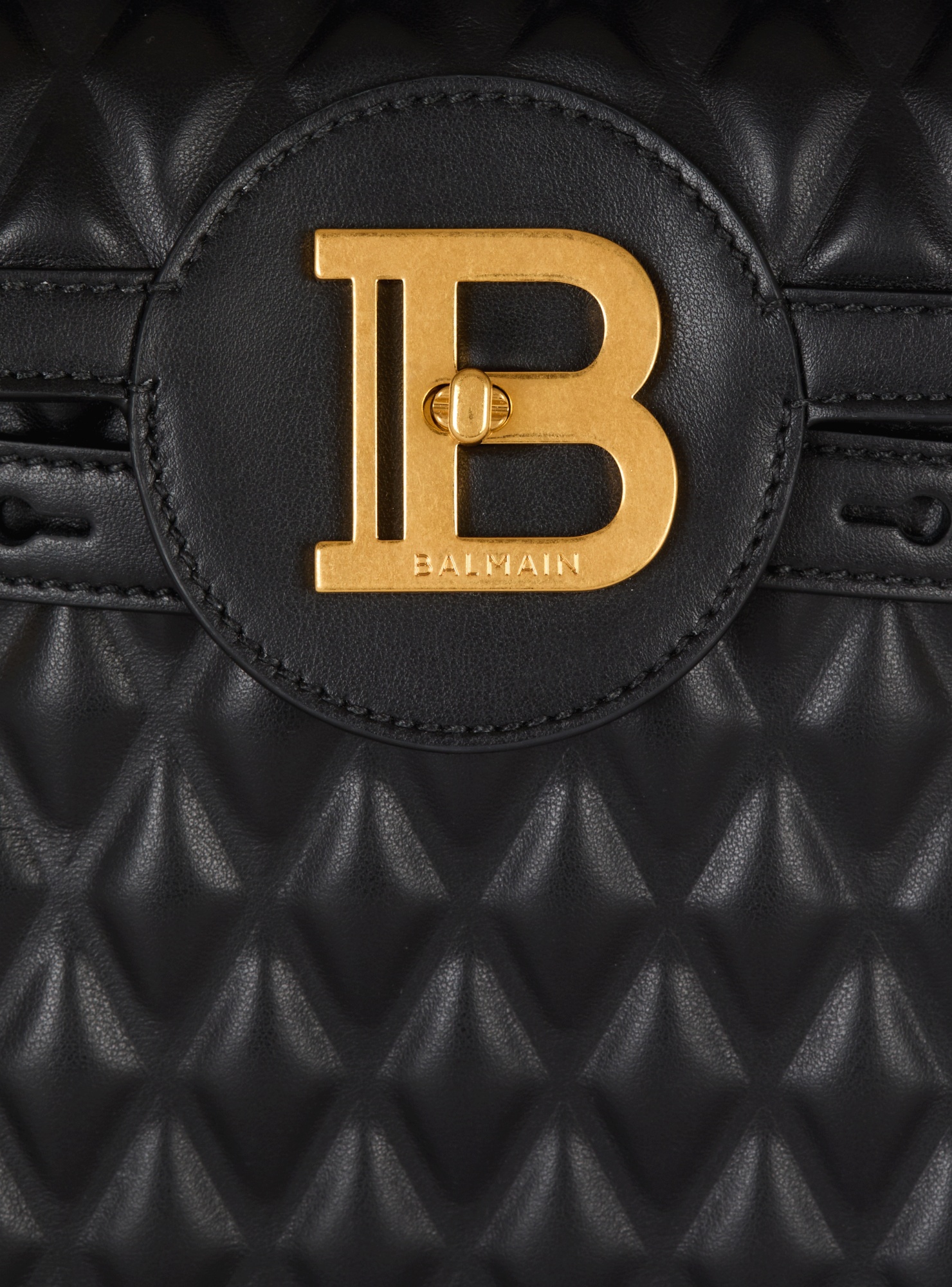 BALMAIN B-BUZZ 23 BAG IN DIAMOND-QUILTED CALFSKIN