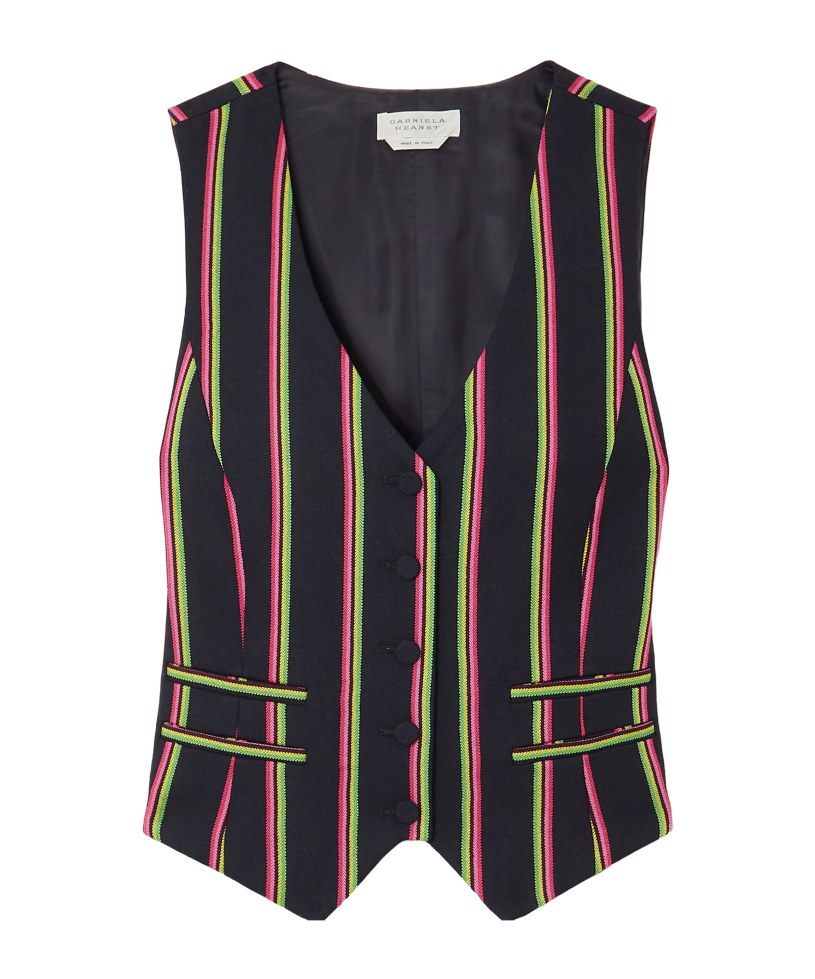 Gabriela Hearst Striped Vest In Blue
