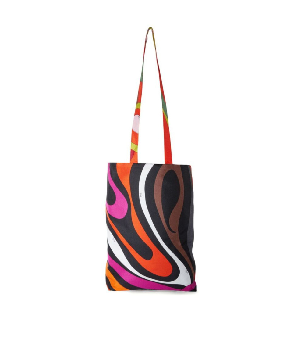 Pucci Gallery Silk Tote Bag In Black