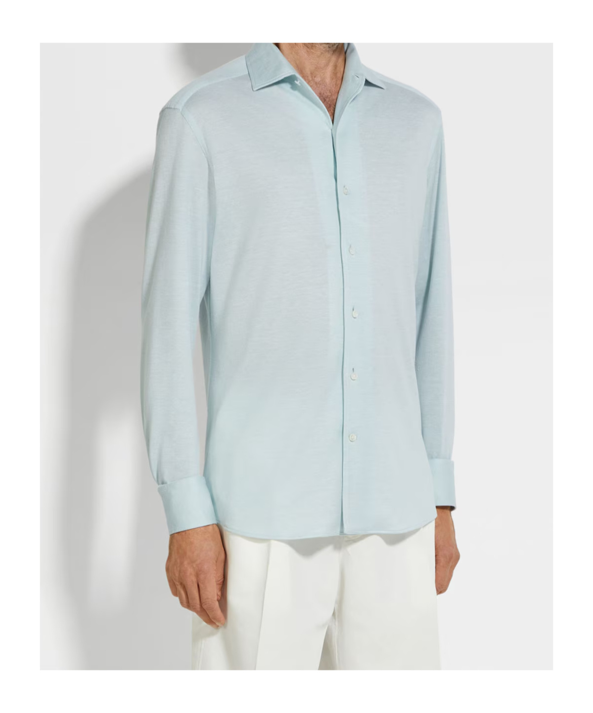 Zegna Silk And Linen Blend Shirt In Black