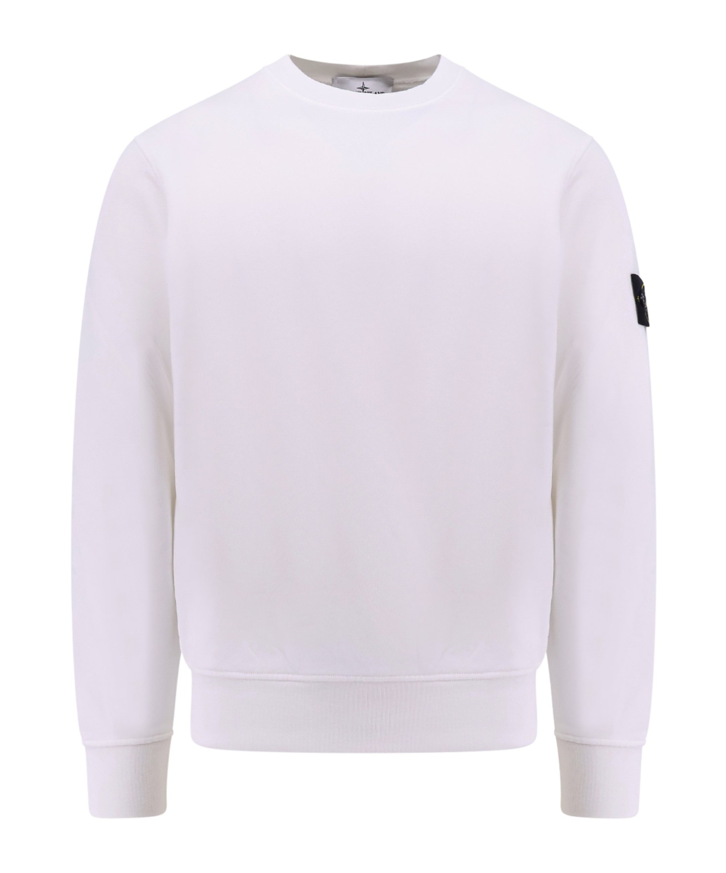 Stone Island Compass Patch Crewneck Sweatshirt In White