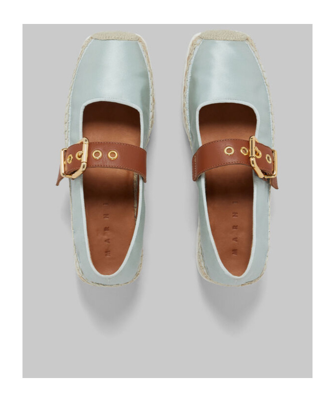 Marni Blue Petal Ballerina Flats In White