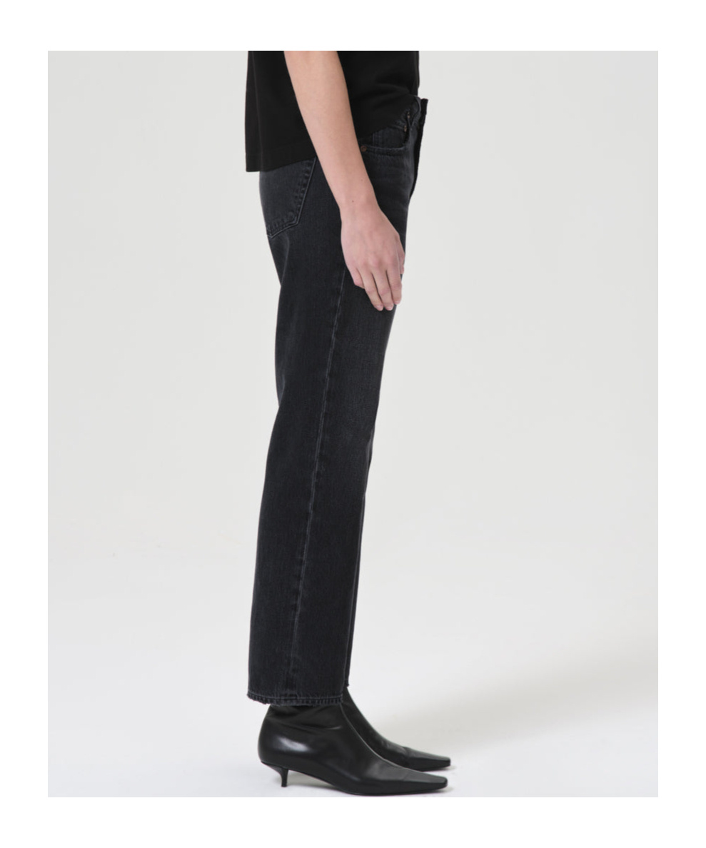 Agolde Nico Stretch High Rise Slim Fit Jeans In Black