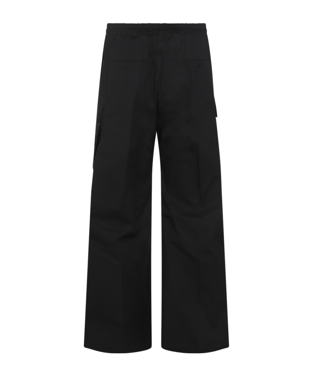 Rick Owens Mens Black Cargobelas Multi-pockets Wide-leg Relaxed-fit Stretch-cotton Trousers In Black