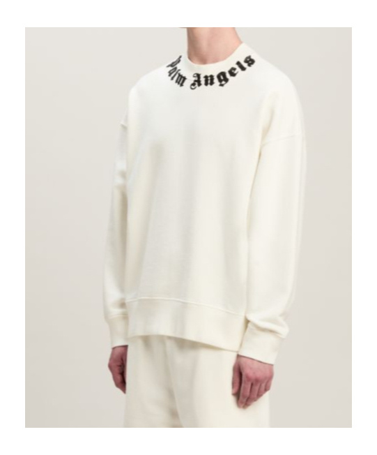 Palm Angels Logo-print Cotton Sweatshirt In White