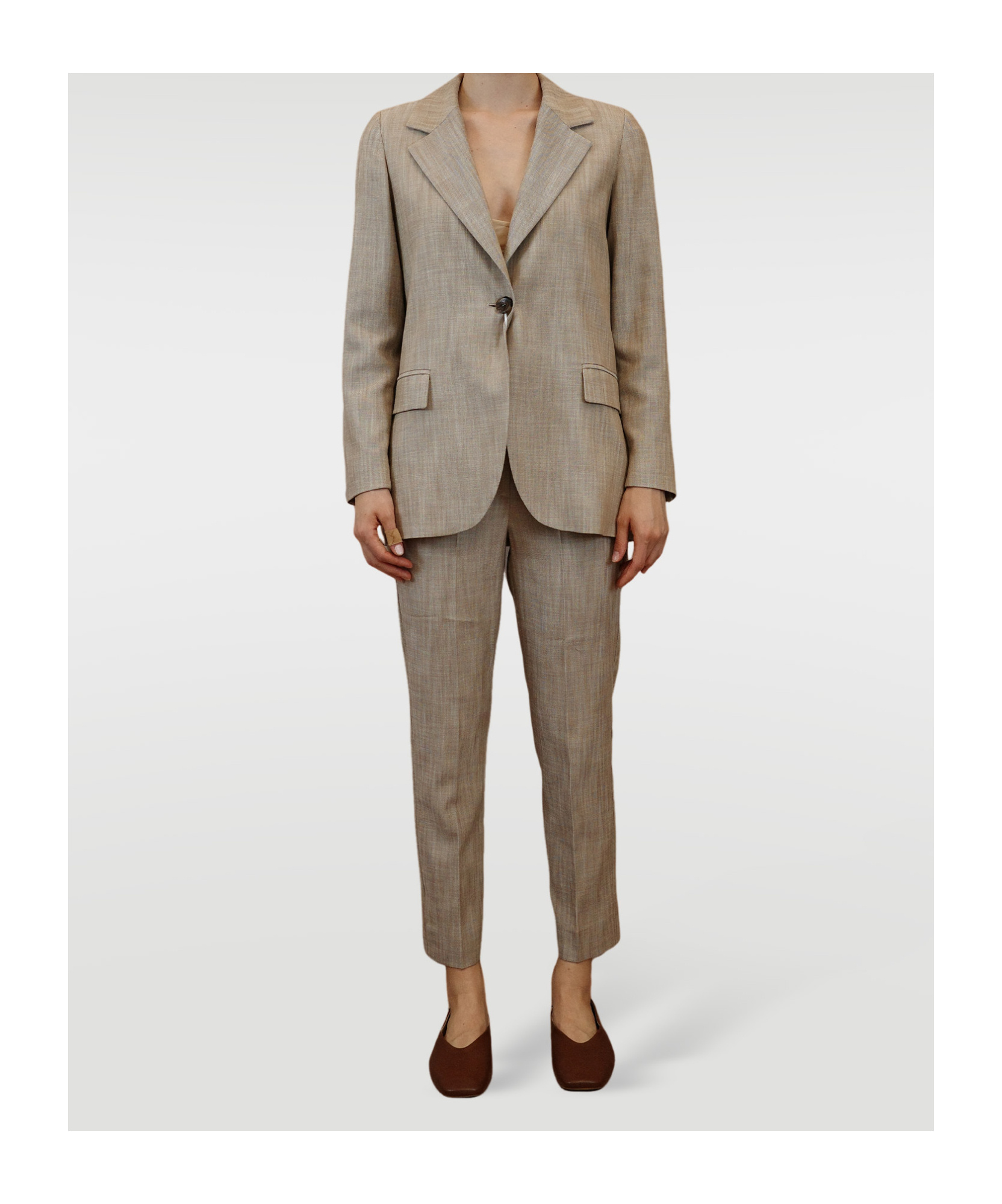 Iblues Single Button Blazer In Neutral