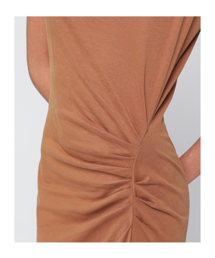 Isabel Marant Nadela Asymmetric Gathered Cotton-jersey Maxi Dress In Gold