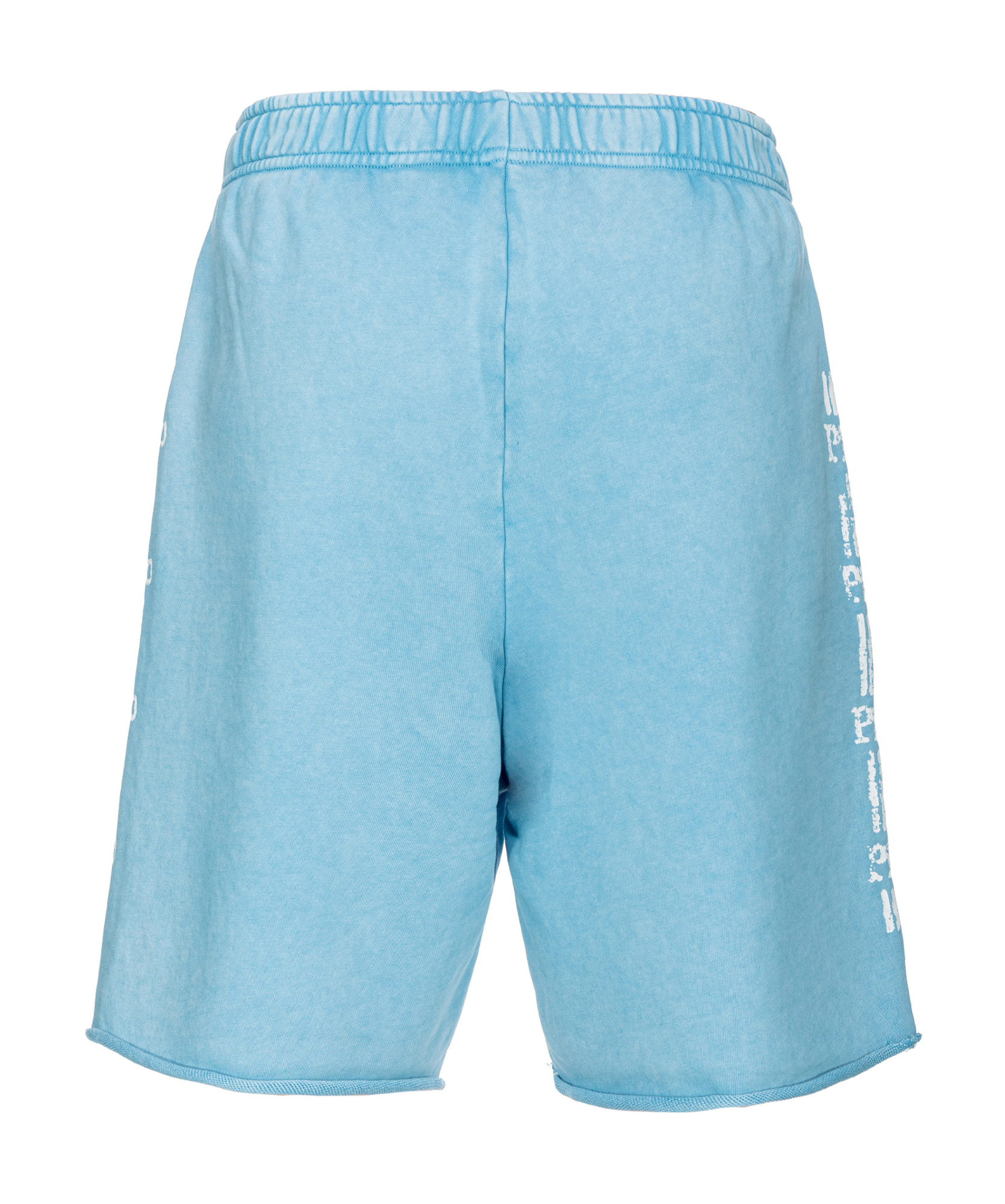 Pinko Light Blue Shorts With Elastic Waist And Logo Print On The Legs In Cotton Woman In Blue