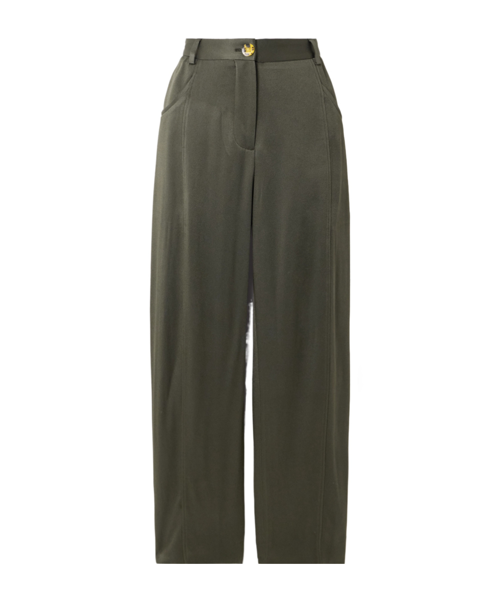 Blazé Milano Sorraia Crepe De Chine Tapered Pants In Green