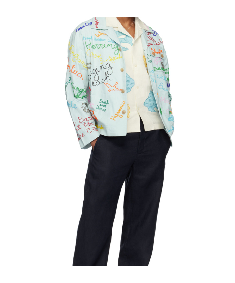 Bode Piscine Appliqué Shirt In White