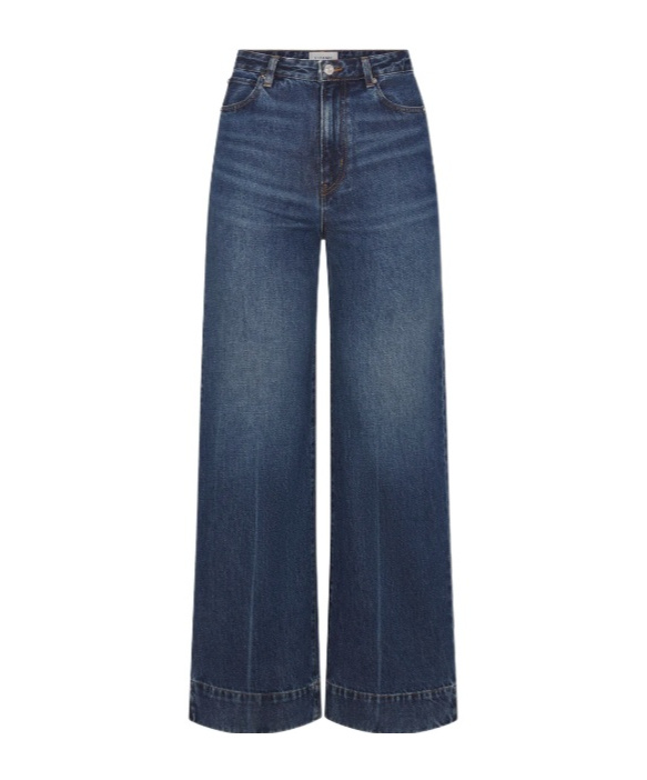 Frame Ultra-high Waist Flare Jeans With Side Slits For Women In Blue