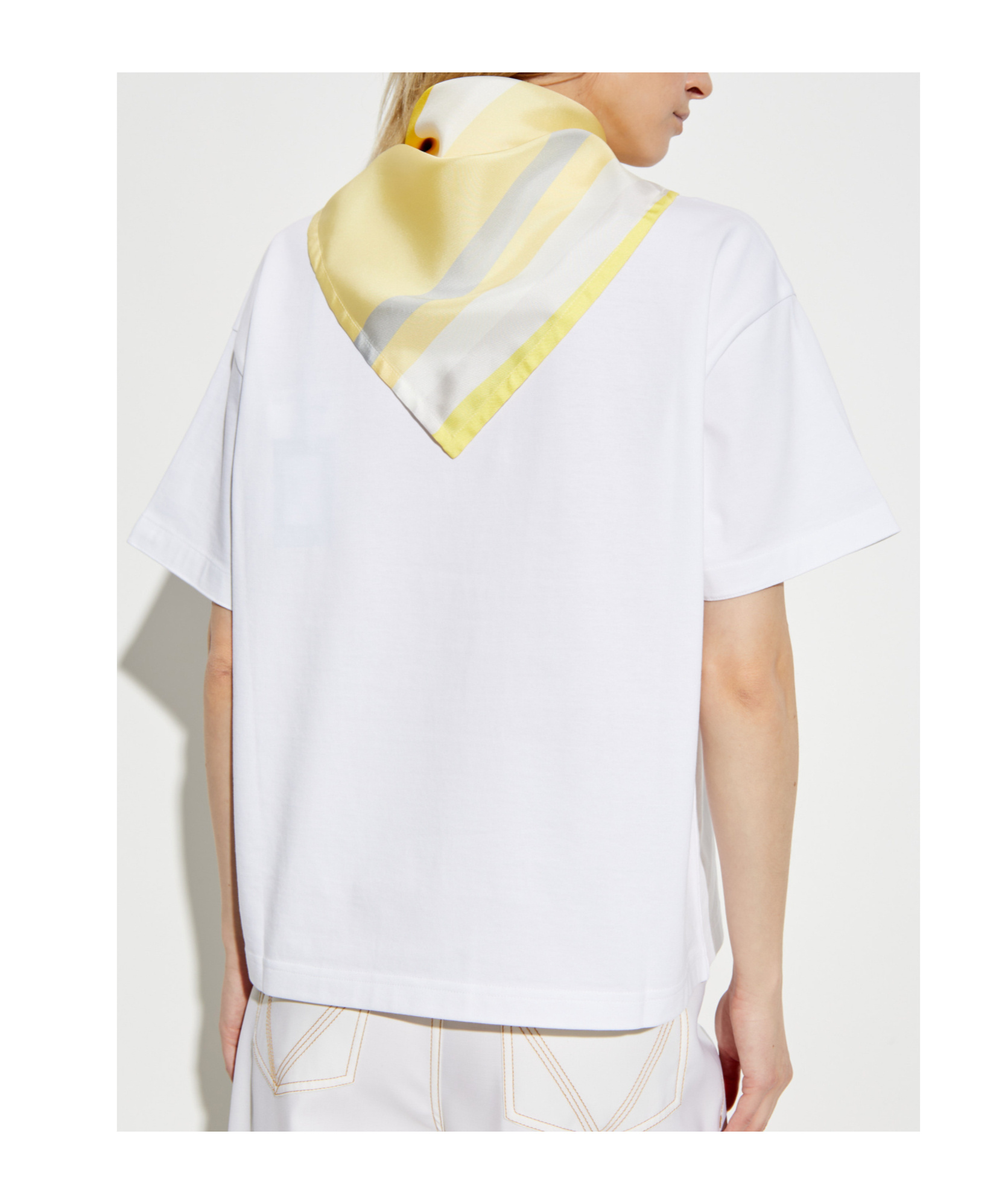 Bottega Veneta Women White T-shirt With Silk Scarf In White