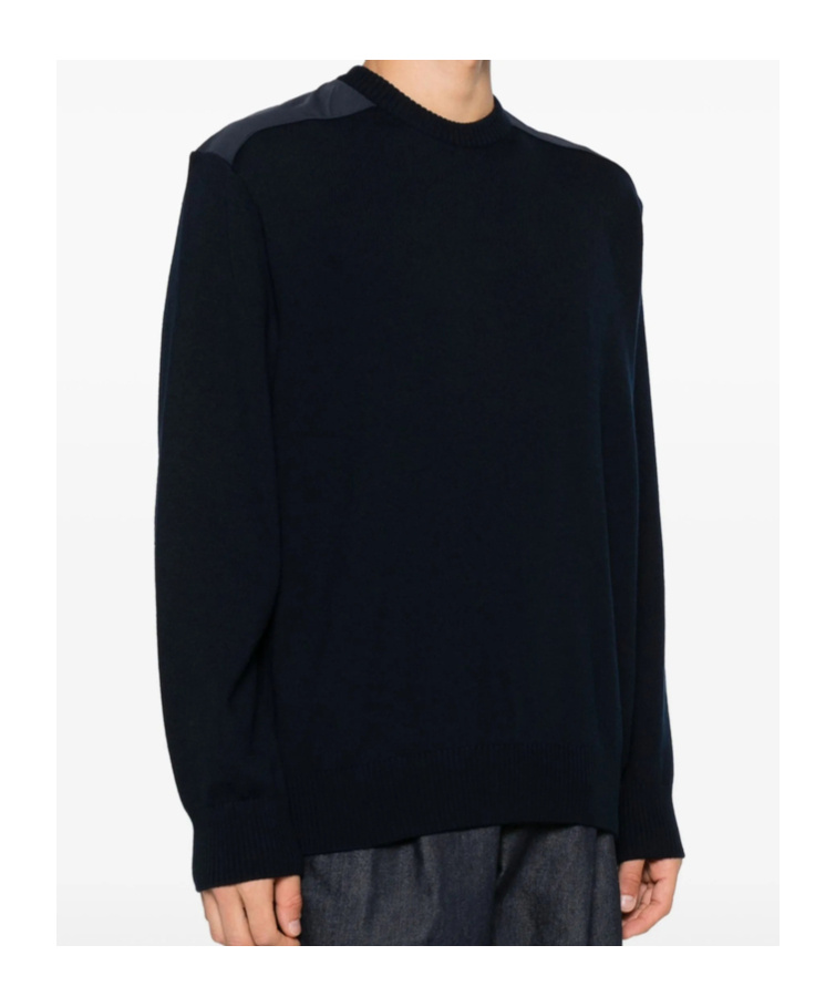 Paul & Shark Wool Shoulder-patch Jumper In Blue
