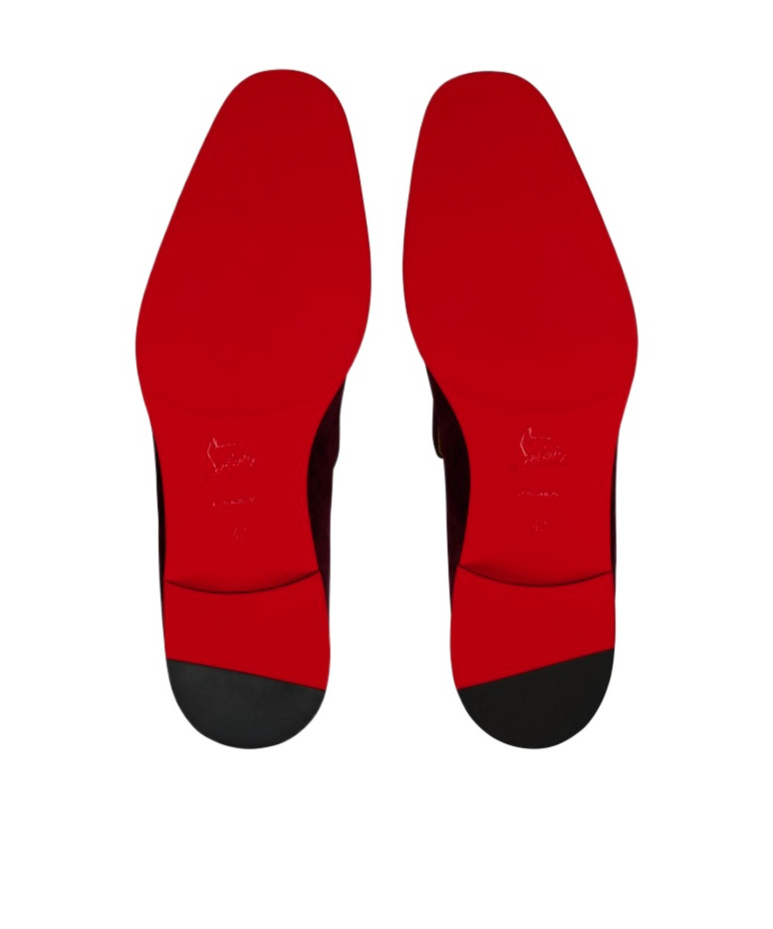Christian Louboutin Danny Flex Loafers - Veau Velours - Amara - Men In Burgundy