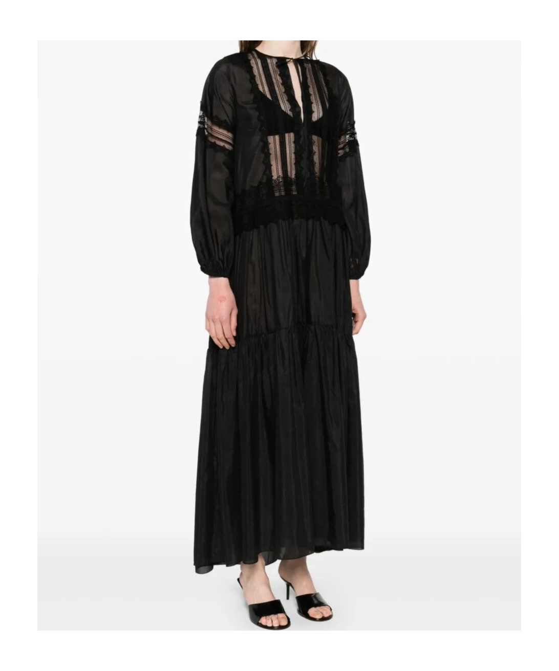 Ermanno Scervino Layered Maxi Dress In Black