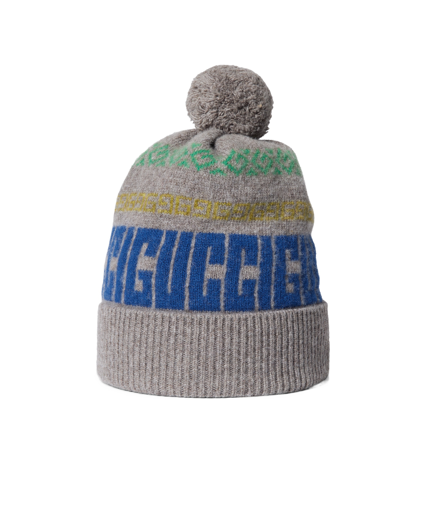 Gucci Intarsia-logo Beanie Hat In Gray