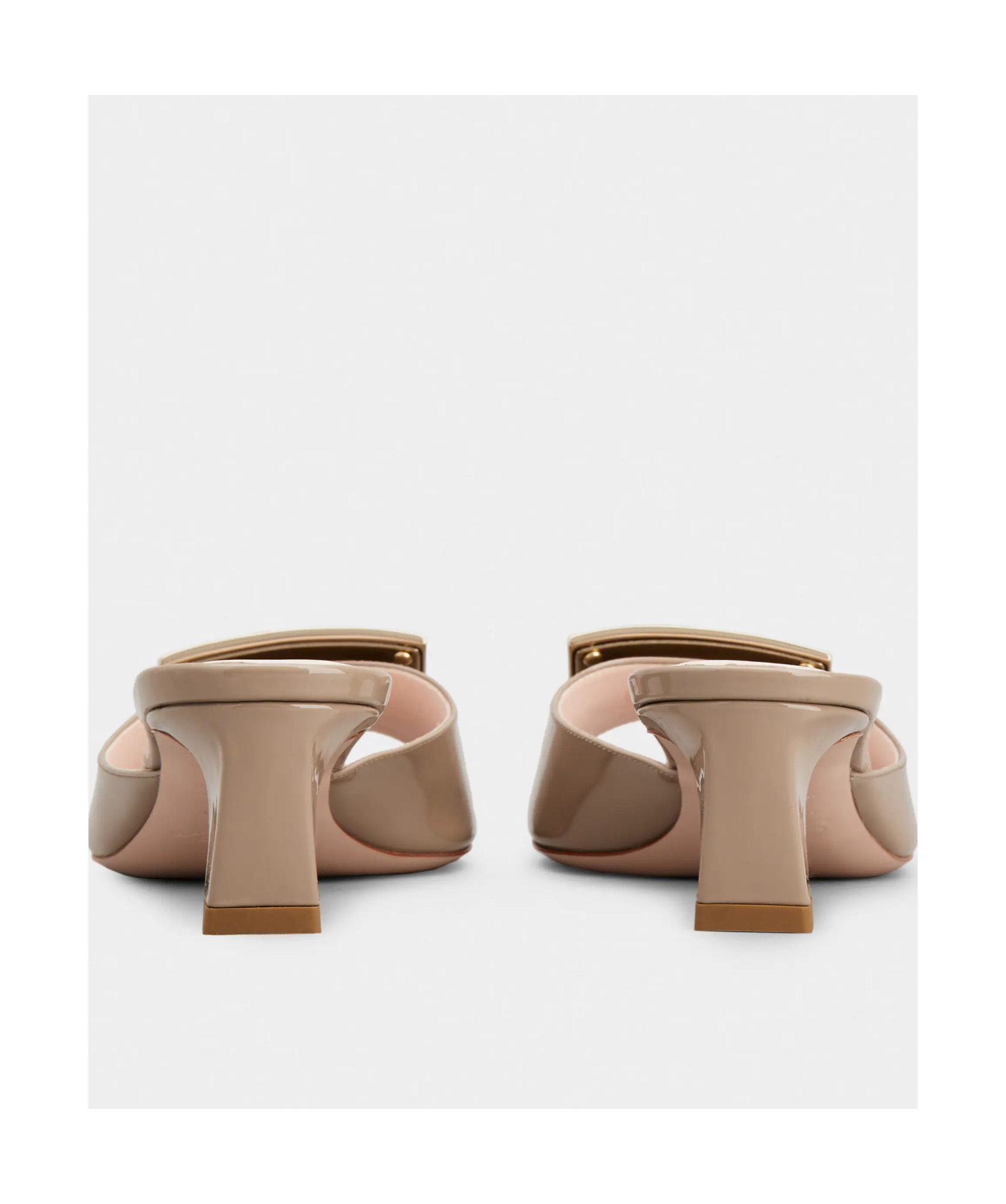Shop Roger Vivier Trompette Mules In Patent Leather In Brown