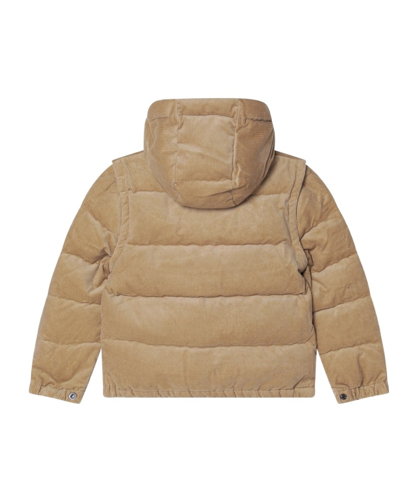 Polo Ralph Lauren Convertible Corduroy Down Jacket In Neutral