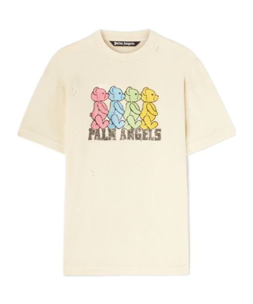Shop Palm Angels Crossroads Bears Printed Crewneck T-shirt In White