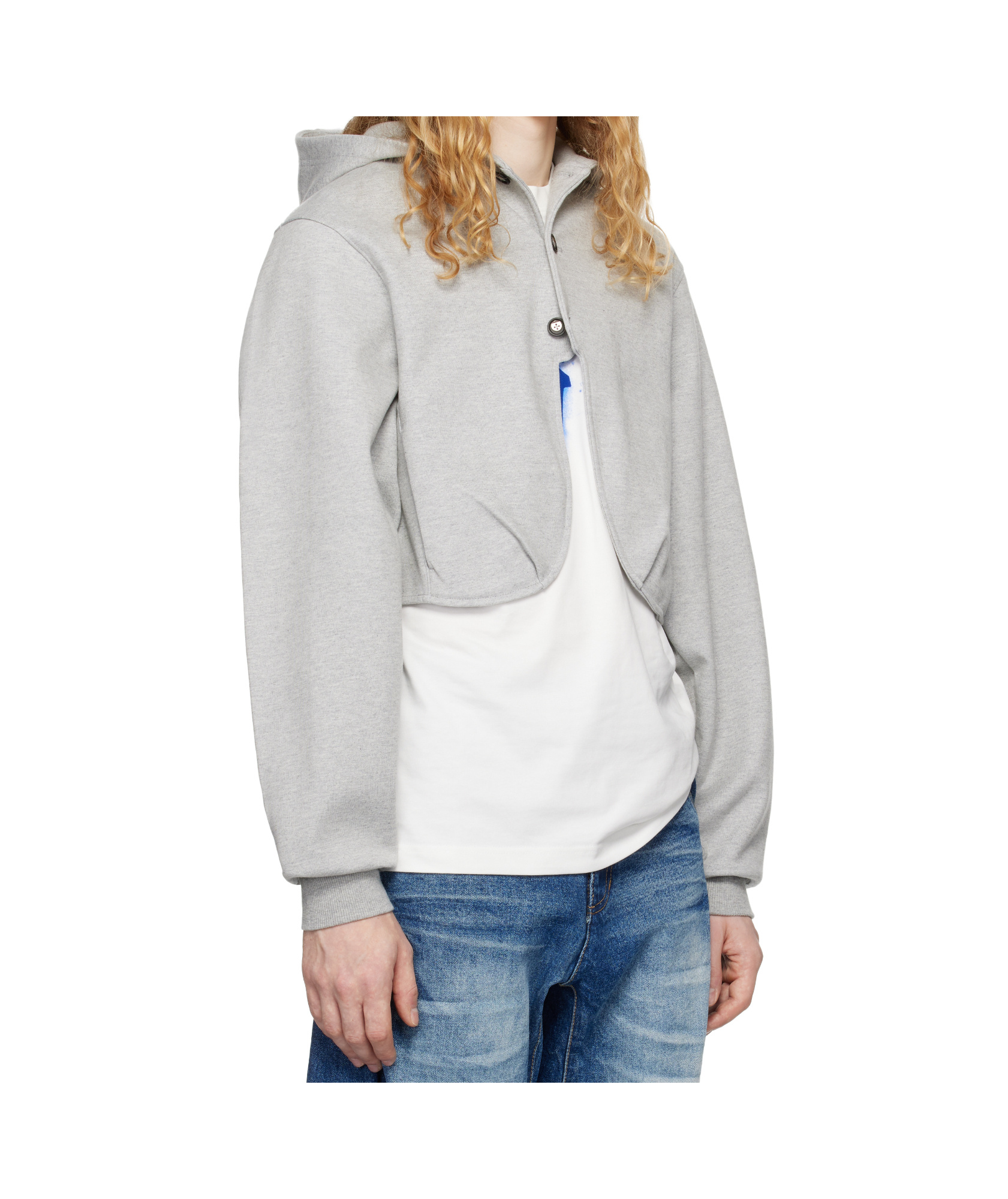 Ader Error Knitted Hoodie In White