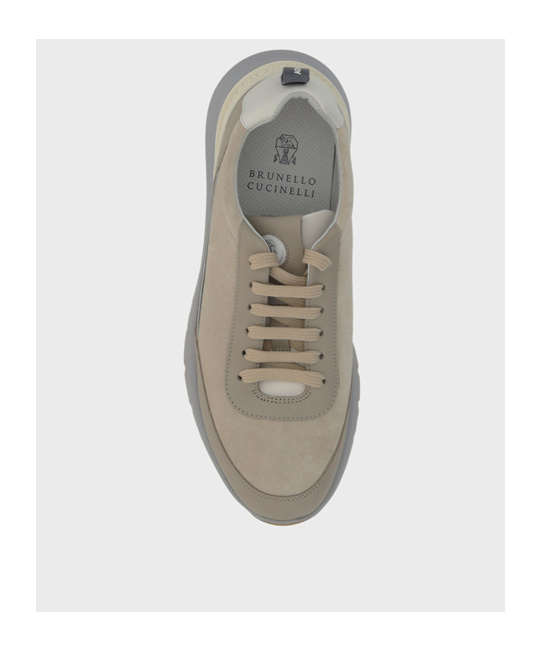 Brunello Cucinelli Leather Sneakers In Nude