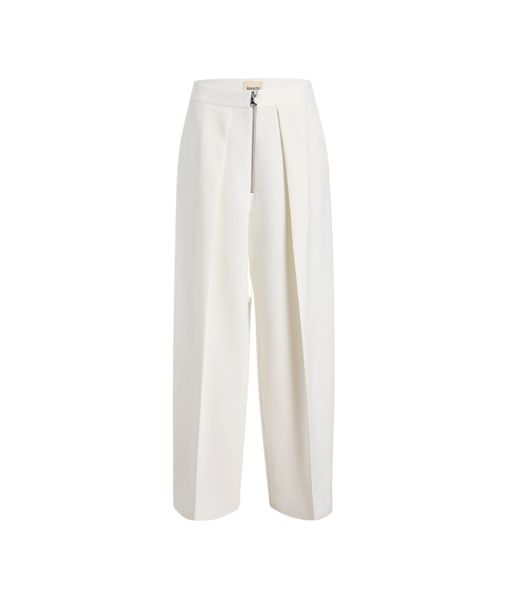 Khaite High-waisted Trousers With Bow Leg In White