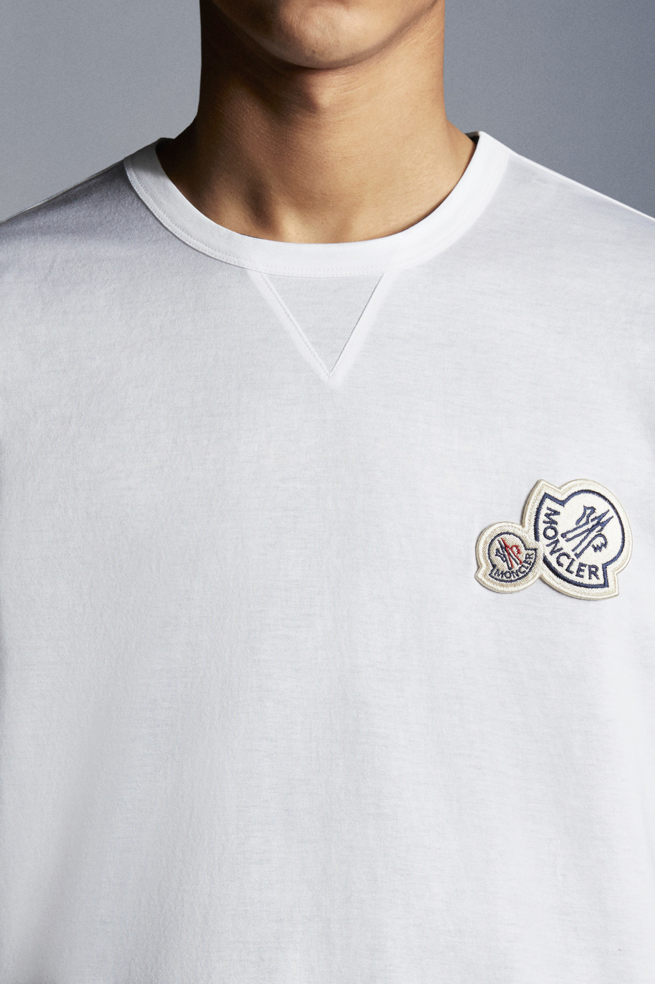Moncler Logo-patch Cotton T-shirt In White