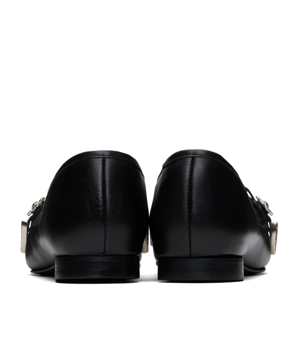 Toga Black Polido Ballerina Flats In Black