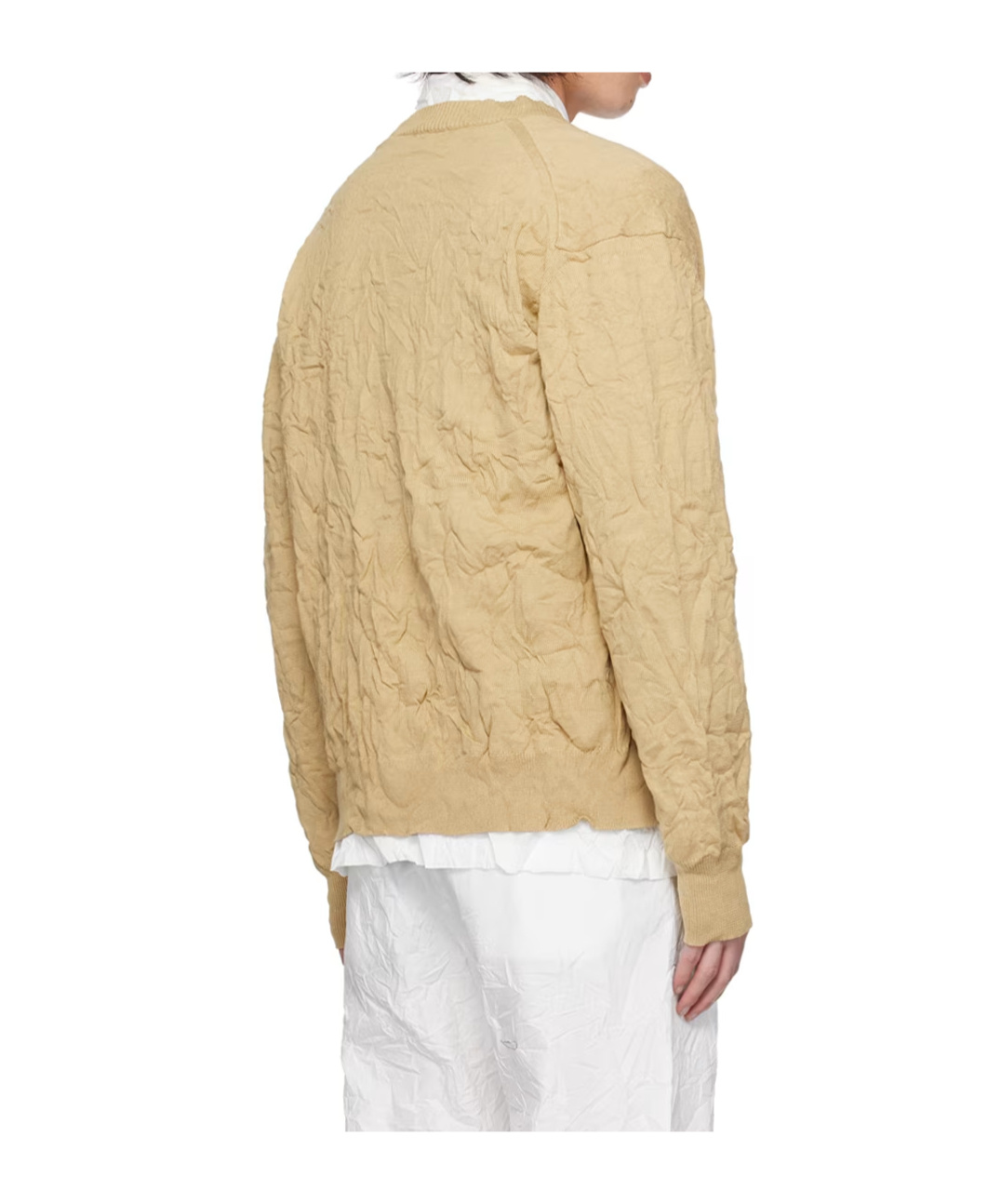 Auralee Beige Button Cardigan In Nude