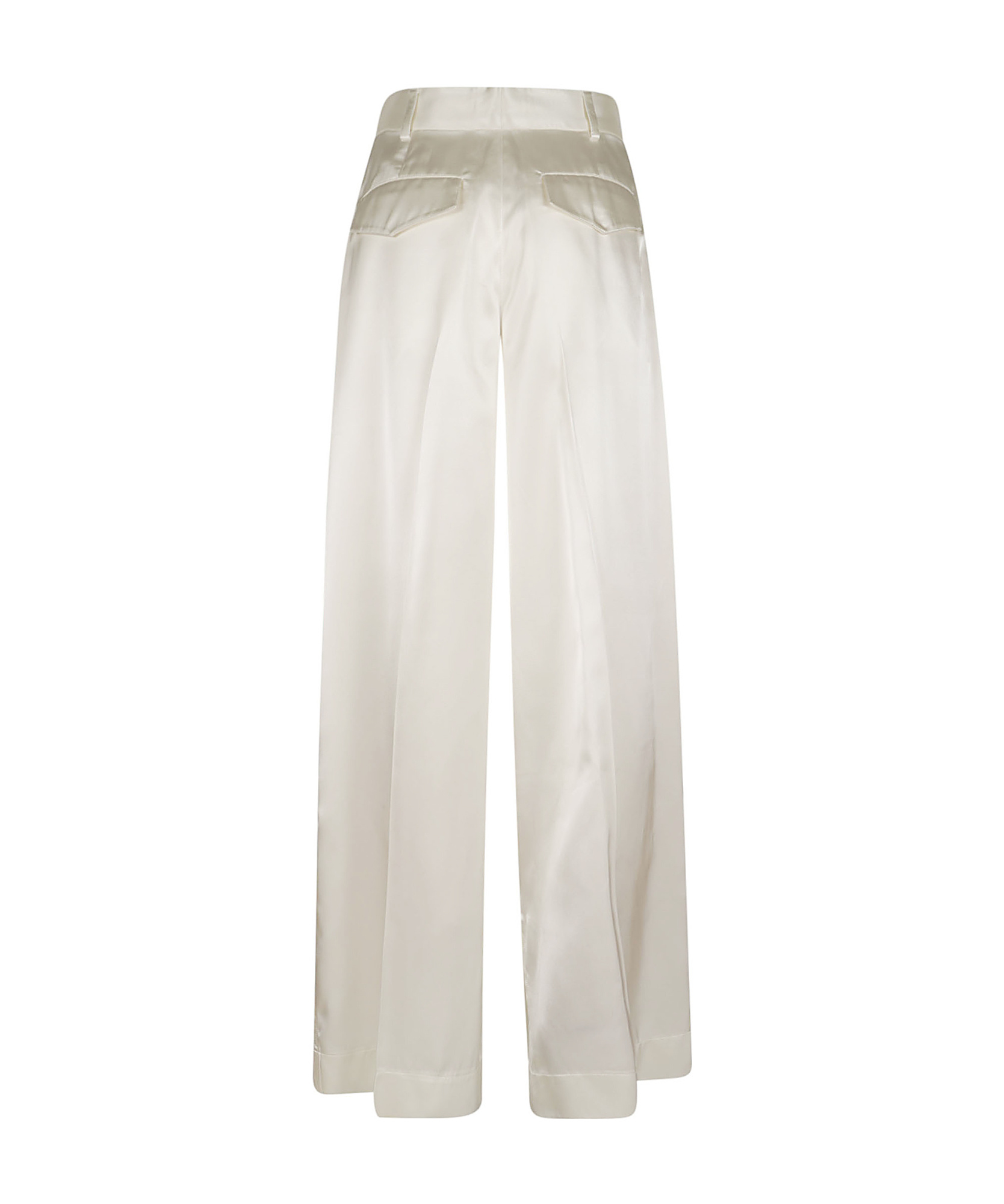 Jil Sander Wide-leg High Waist Trousers With Satin Finish In White