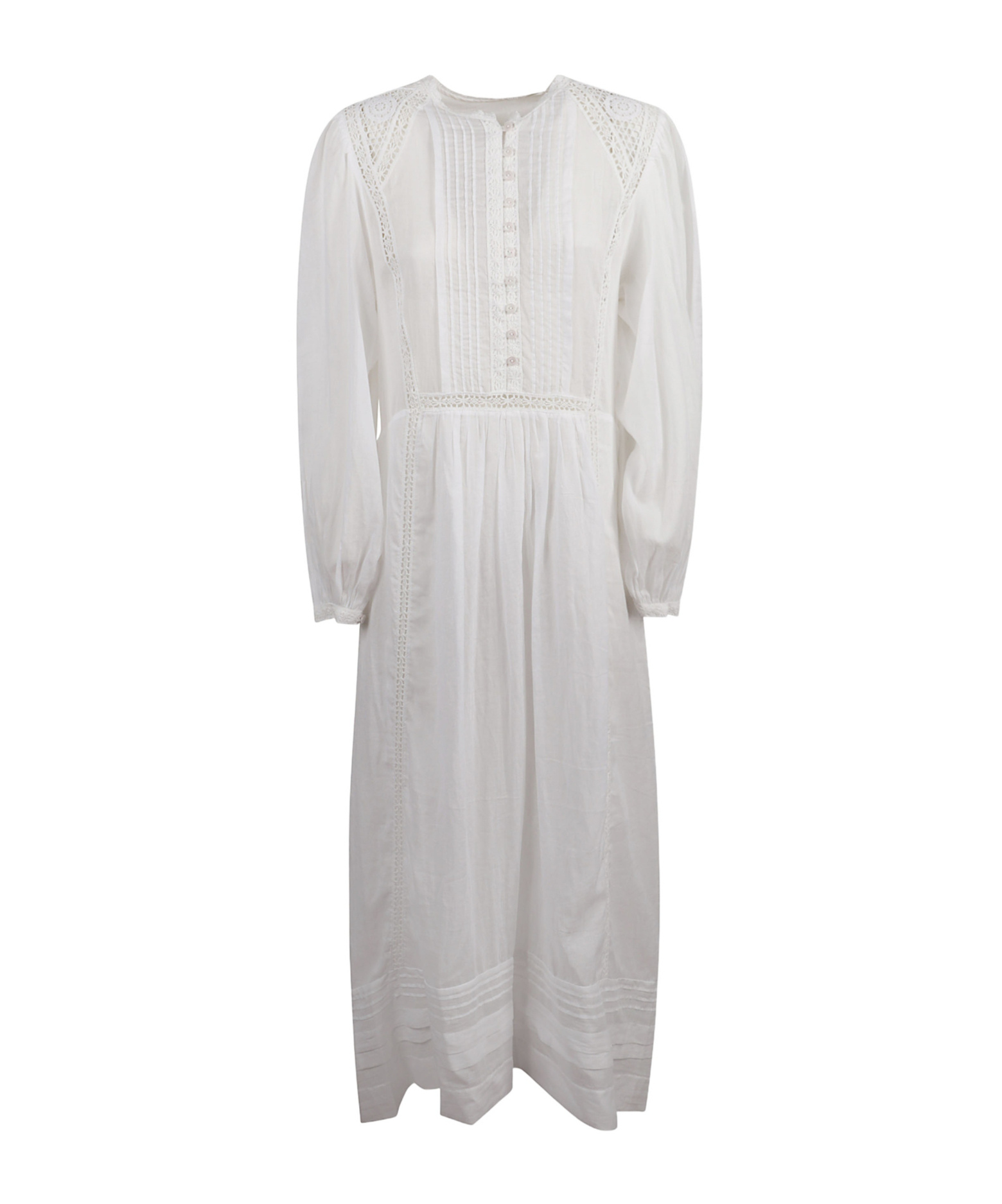 Isabel Marant Étoile Gisela Cotton Dress Pleated Front In White