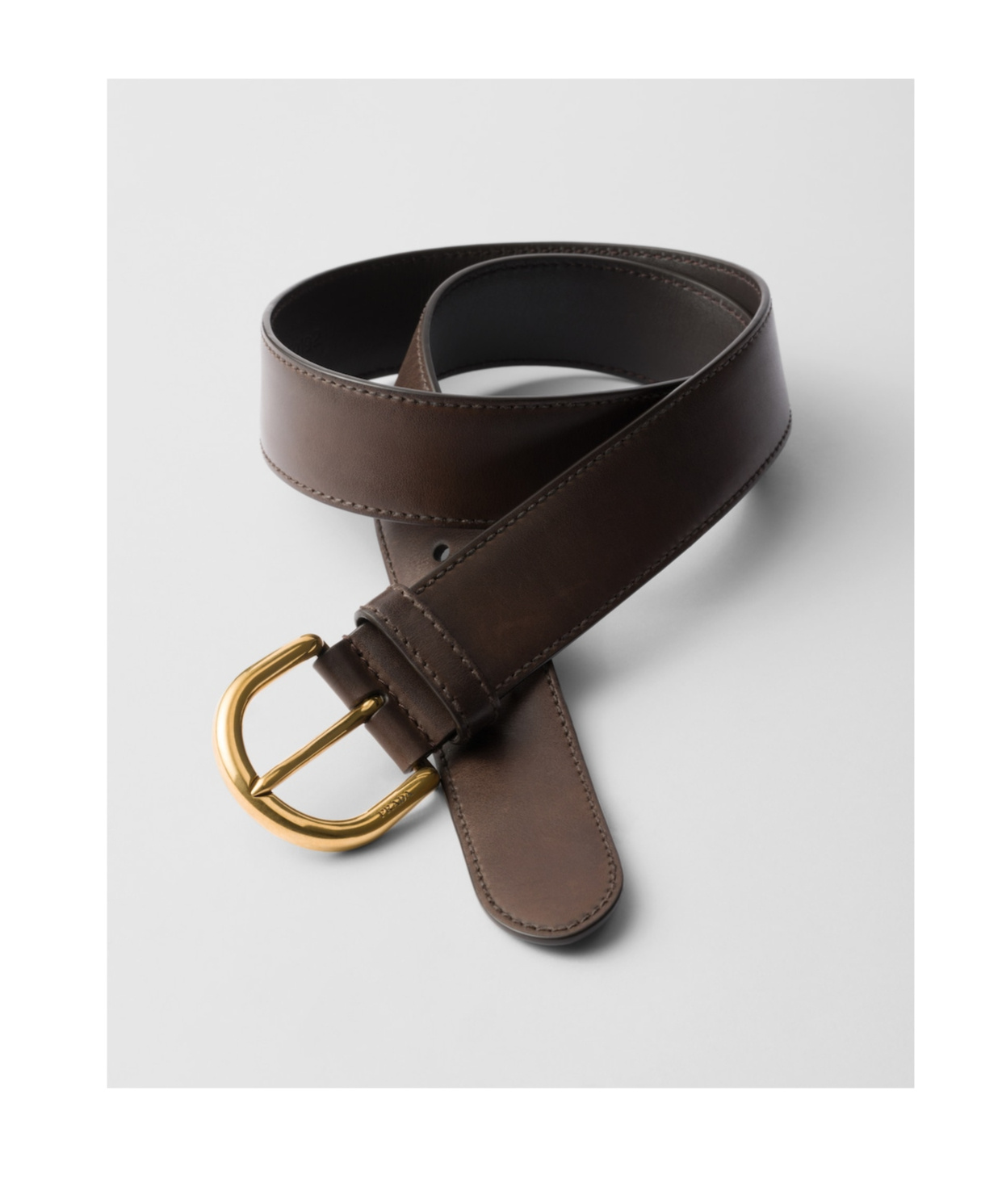 Prada Buckle Calf Leather Belt In Ebony