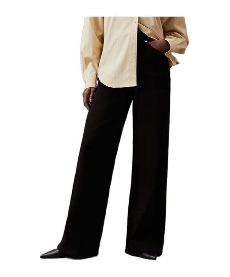 Shop Calvin Klein Wide-leg Jeans In Black