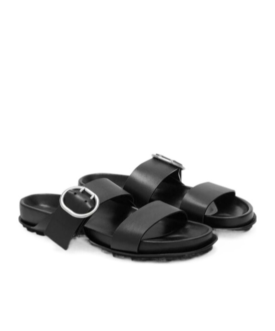 Jil Sander Flat Sandals In Black