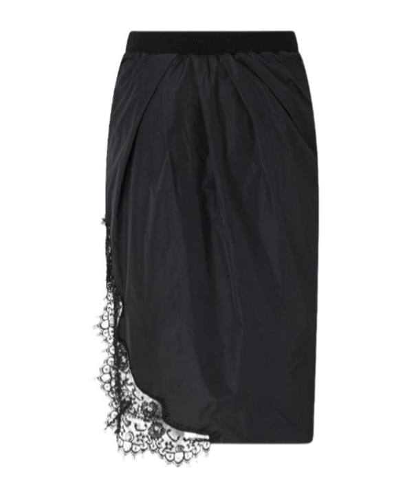 Pinko Calf-length Skirt With Lace Insert In Black