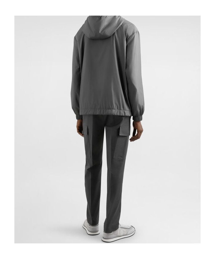 Dolce & Gabbana Hooded Jacket Drawstring Elasticated Cuffs In Gray