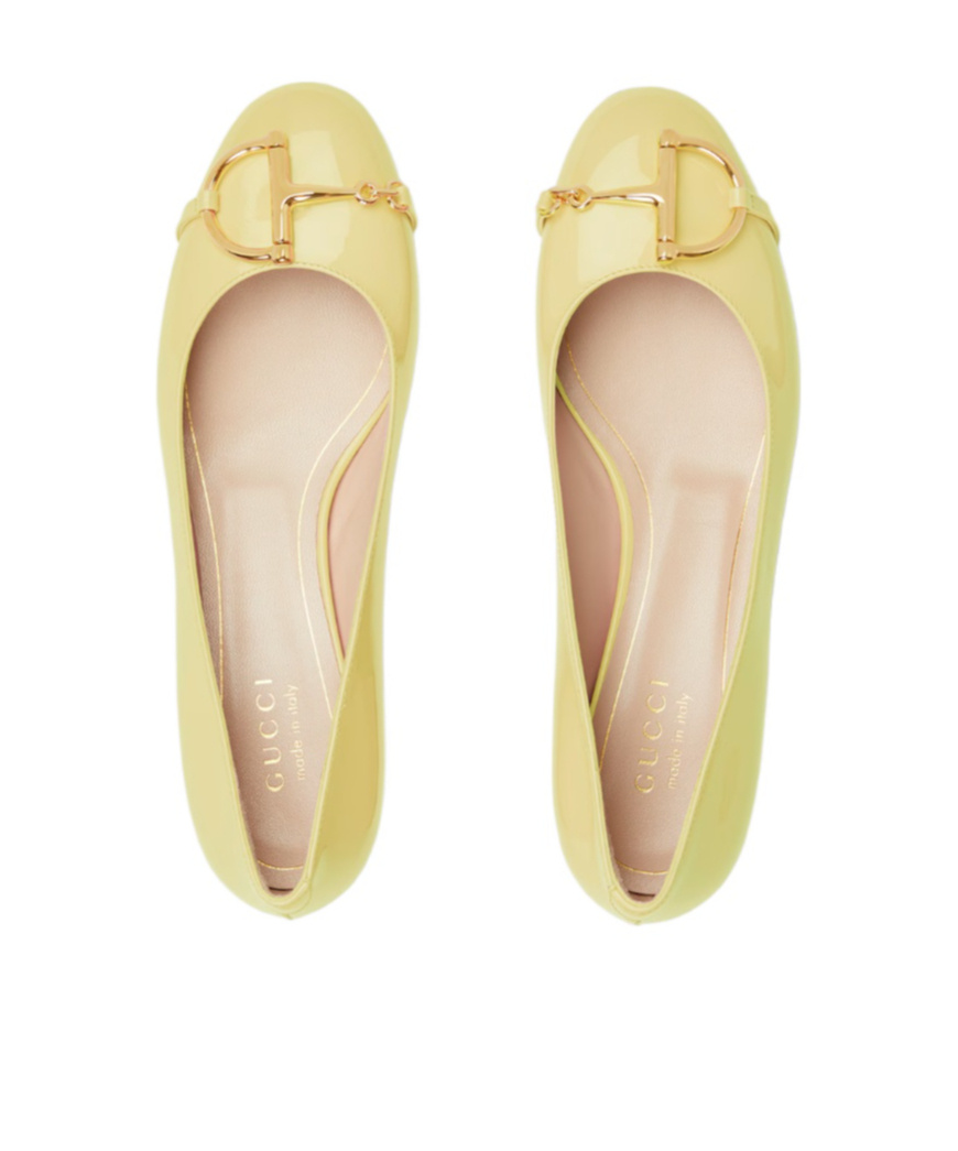Gucci Women's Ballet Flat With Half Horsebit In Yellow