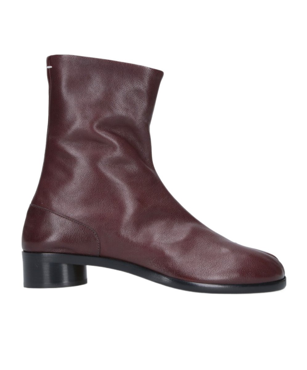 Maison Margiela Textured Ankle Boots Block Heel In Brown