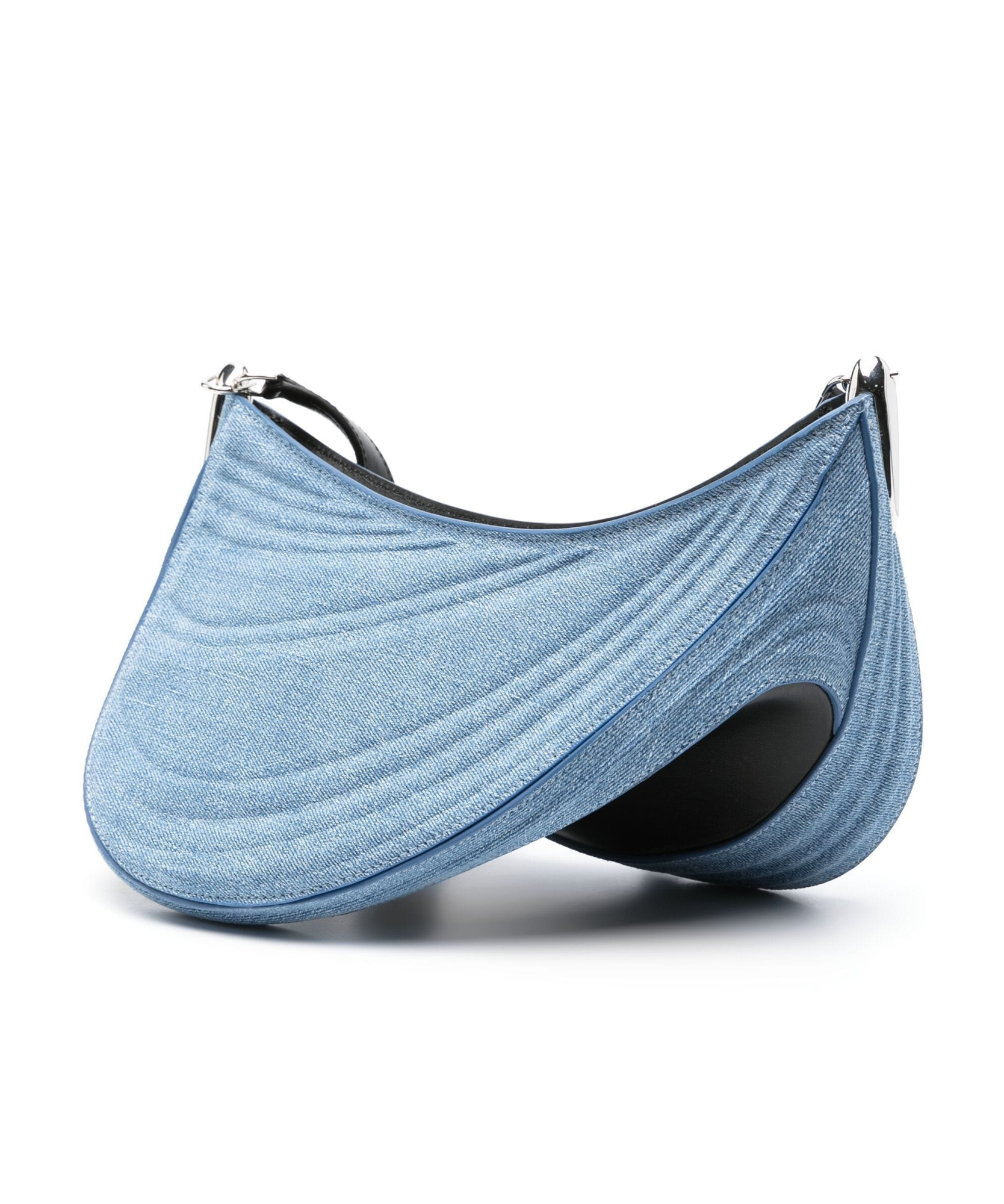 Mugler Medium Spiral Curve 01 Crossbody Bag In Blue